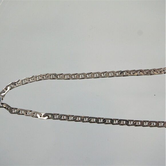 Sterling Silver 6 gr Flat Mariner Anchor Chain Necklace Unisex 17" L - Picture 6 of 10